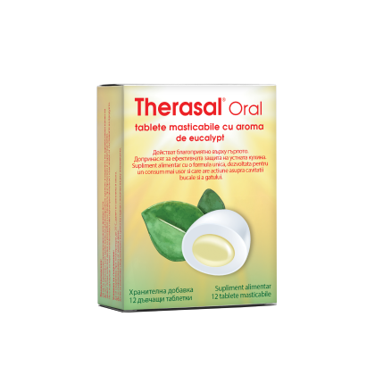THERASAL ORAL tablete masticabile cu aromă de eucalipt