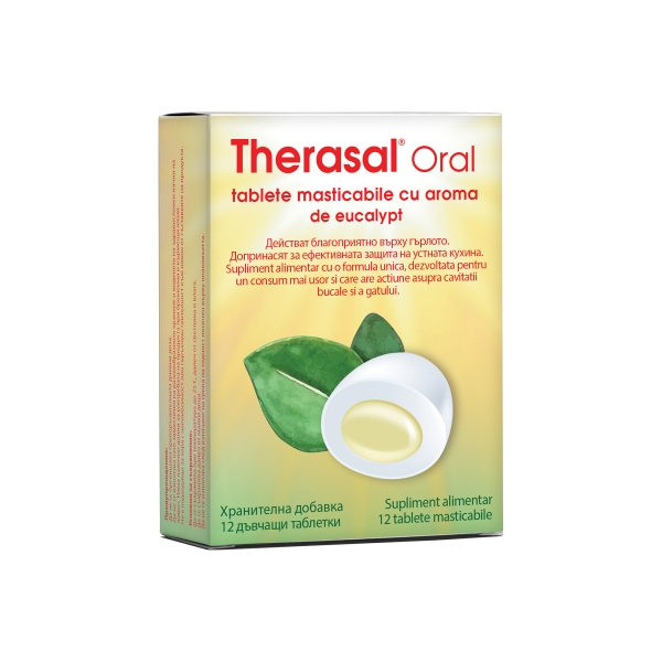 THERASAL ORAL tablete masticabile cu aromă de eucalipt
