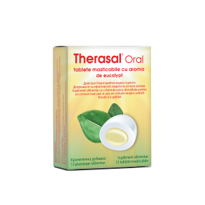 THERASAL ORAL tablete masticabile cu aromă de eucalipt