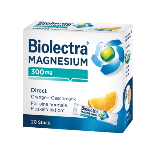 Biolectra Magneziu 300 mg Direct cu aromă de portocală, 20 plicuri, Hermes